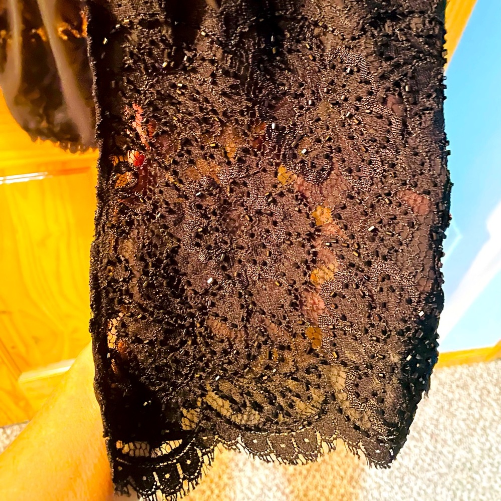 Formal sheet black shawl with beaded (black design)